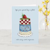 Voeg een leeftijd toe Sweet Surprises Cake Verjaar Kaart (Gele Bloem)