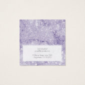 Voeg een Logo Amethyst Glitter Marble Earning Disp Vierkante Visitekaartjes (Achterkant)