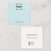 Voeg een Logo Aqua Blue Leather Stud Earning Displ Vierkante Visitekaartje (Voorkant / Achterkant)
