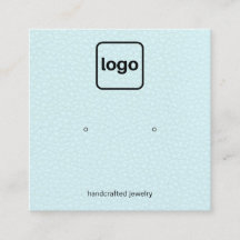 Voeg een Logo Aqua Blue Leather Stud Earning Displ