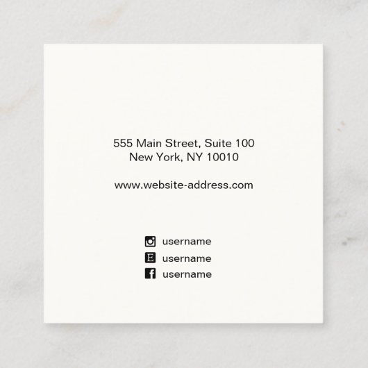 Voeg een Logo Aqua Blue Leather Stud Earning Displ Vierkante Visitekaartje (Achterkant)