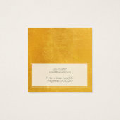 Voeg een Logo Gold Faux Metallic Earring Display K Vierkante Visitekaartjes (Achterkant)