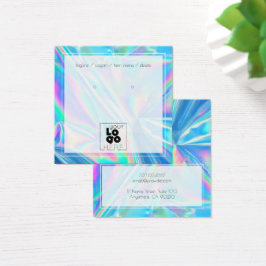 Voeg een Logo Holografisch Iridescent Earning Disp Vierkante Visitekaartjes