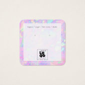 Voeg een Logo Iridescent Opal Marble Earring-beeld Vierkante Visitekaartjes (Voorkant)