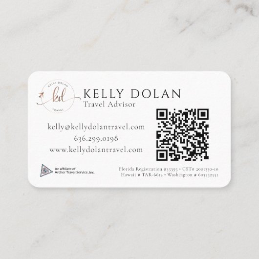 Voeg een Logo QR-code Elegant Professional toe Visitekaartje (Achterkant)