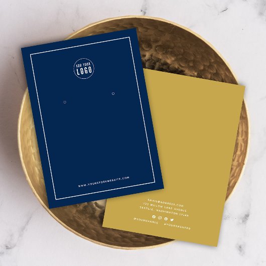 Voeg een Logo-rand aangepaste kleurenkaart met oor Visitekaartje