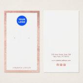 Voeg een Logo Roos Gold Border Oorsprongskaart toe Visitekaartje (Voorkant /achterkant)