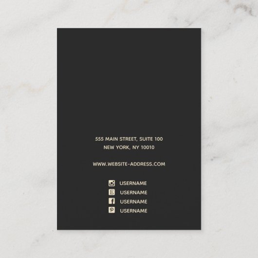 Voeg een Logo Satin Gold Waterverf Oorspronkelijk  Visitekaartje (Achterkant)