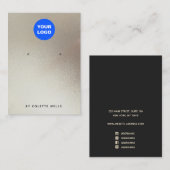 Voeg een Logo Satin Gold Waterverf Oorspronkelijk  Visitekaartje (Voorkant / Achterkant)