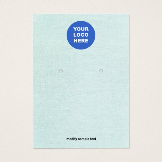 Voeg een Logo Turquoise Linen Earring DisplayCard  Visitekaartje (Voorkant)
