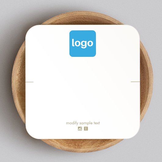 Voeg een Logo-vierkant weergavehouder toe Vierkante Visitekaartjes