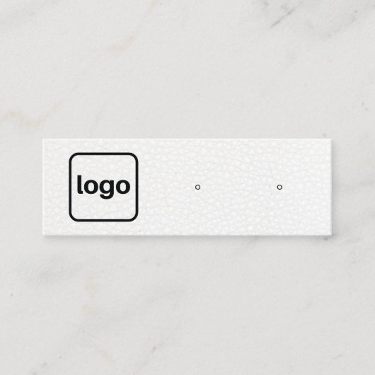 Voeg een Logo-wit leder-oorbeeldscherm toe Mini Visitekaartje (Voorkant)