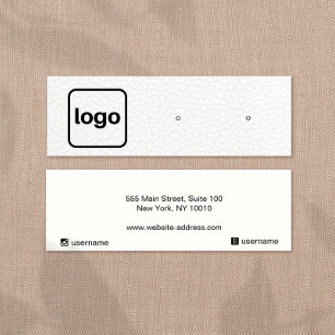 Voeg een Logo-wit leder-oorbeeldscherm toe Mini Visitekaartje