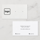 Voeg een Logo-wit leder-oorbeeldscherm toe Visitekaartje (Voorkant / Achterkant)
