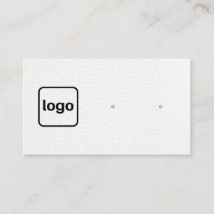 Voeg een Logo-wit leder-oorbeeldscherm toe Visitekaartje