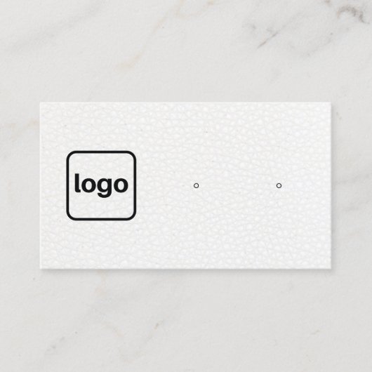 Voeg een Logo-wit leder-oorbeeldscherm toe Visitekaartje (Voorkant)