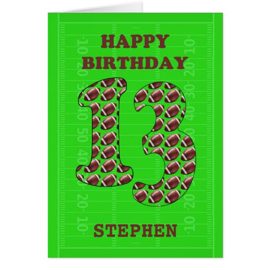 Voeg een naam 13th Birthday Footballs toe (Voorkant)