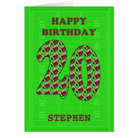 Voeg een naam 20th Birthday Footballs toe (Voorkant)