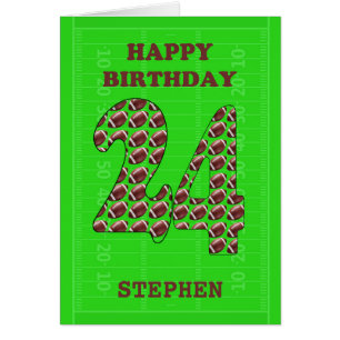 Voeg een naam 24th Birthday Footballs toe