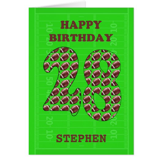 Voeg een naam 28th Birthday Footballs toe (Voorkant)