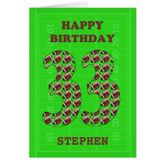 Voeg een naam 33rd Birthday Footballs toe (Voorkant)