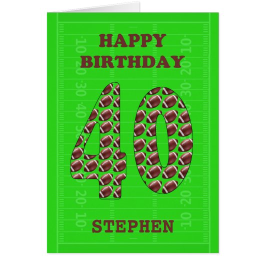 Voeg een naam 40th Birthday Footballs toe (Voorkant)