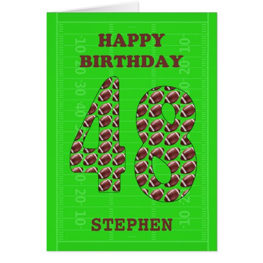 Voeg een naam 48th Birthday Footballs toe (Voorkant)