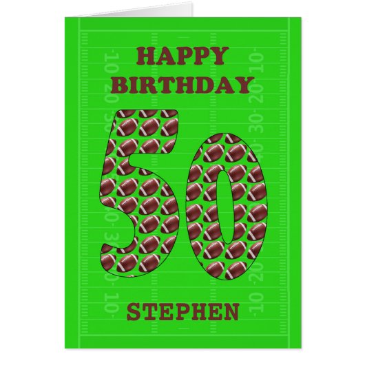 Voeg een naam 50th Birthday Footballs toe (Voorkant)