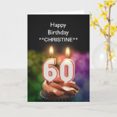 Voeg een naam, 60ste verjaardagskaart toe kaart (Gele Bloem)