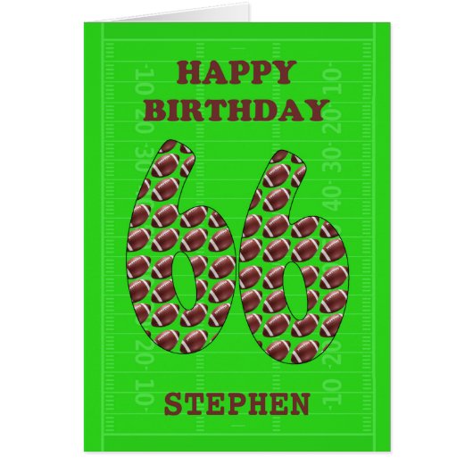 Voeg een naam 66th Birthday Footballs toe (Voorkant)