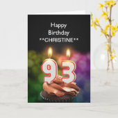 Voeg een naam, 93ste verjaardagskaart toe kaart (Gele Bloem)