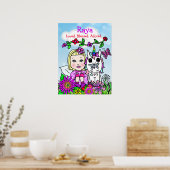Voeg een Naam aan deze Fairy Unicorn en Fairy toe Poster (Keuken)