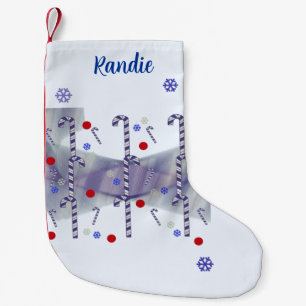 Voeg een Naam Candy Cane Stocking toe Kleine Kerstsok