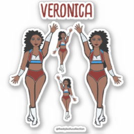 Voeg een naam Dancer Stickers Cherry / Light Blue