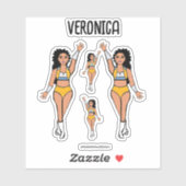 Voeg een Naam Dancer Stickers Lichtblauw / Geel (Vel)