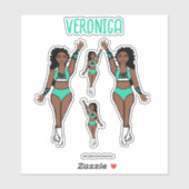 Voeg een naam Dancer Stickers Mint / Wit / Zwart (Vel)