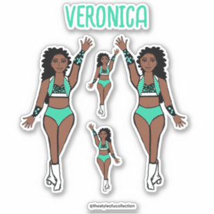 Voeg een naam Dancer Stickers Mint / Wit / Zwart