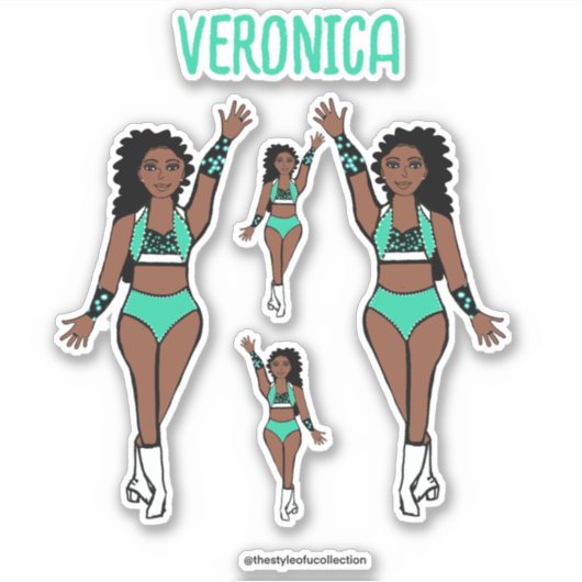 Voeg een naam Dancer Stickers Mint / Wit / Zwart (Voorkant)
