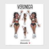 Voeg een naam Dancer Stickers Rood / Zwart / Wit (Vel)