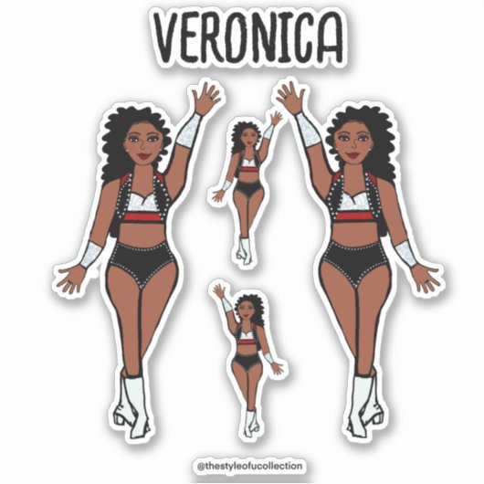 Voeg een naam Dancer Stickers Rood / Zwart / Wit (Voorkant)