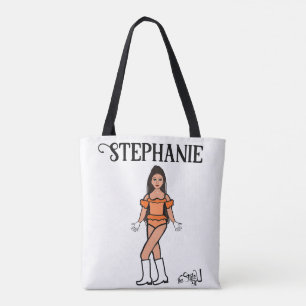 Voeg een naam Dancer Two Color toe. Sinaasappel & Tote Bag