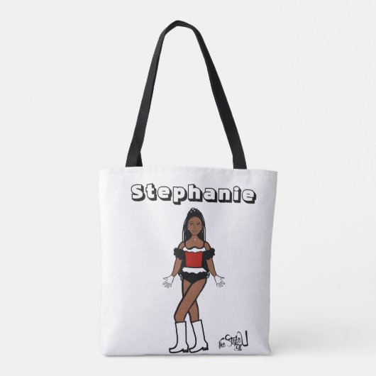 Voeg een naam danser twee kleuren Tas rood & wit (Achterkant)