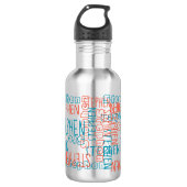 Voeg een naam gepersonaliseerde collage typografie waterfles  (Voorkant)