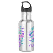 Voeg een naam gepersonaliseerde collage typografie waterfles  (Achterkant)