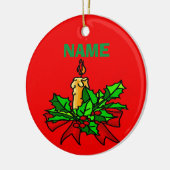 Voeg een naam kerstboom toe keramisch ornament (Links)