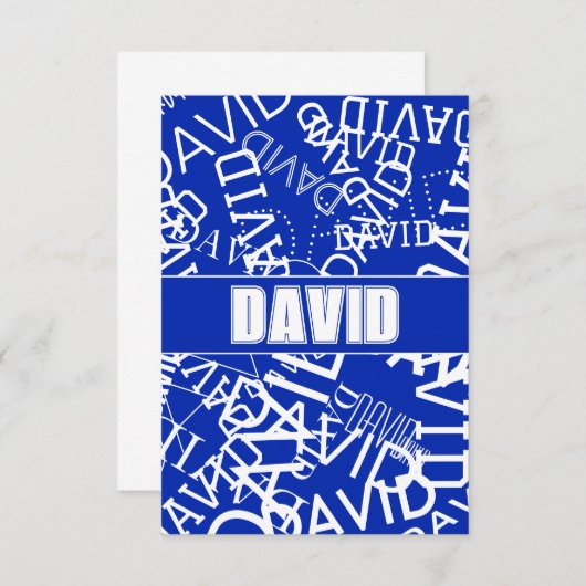 Voeg een naam, naam collage In blauw & wit Bedankkaart (Voorkant / Achterkant)