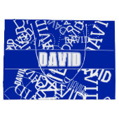 Voeg een naam, naam collage In blauw & wit Groot Cadeauzakje (Achterkant)