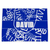 Voeg een naam, naam collage In blauw & wit Groot Cadeauzakje (Voorkant)