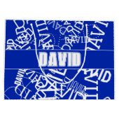 Voeg een naam, naam collage In blauw & wit Groot Cadeauzakje (Achterkant)