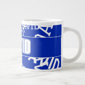 Voeg een naam, naam collage In blauw & wit Grote Koffiekop (Rechts)